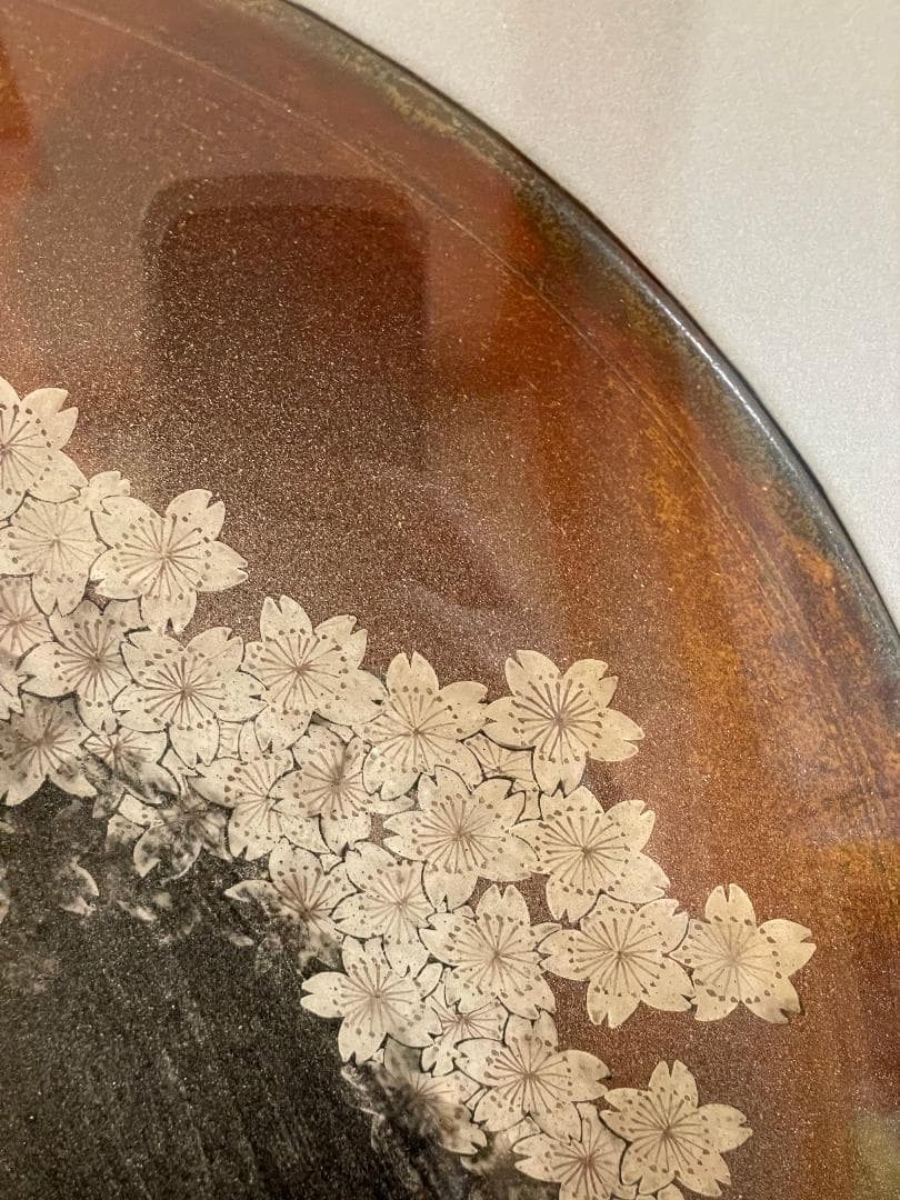 九谷焼　谷敷正人作　陶額雪月花『花』飾絵皿　飾皿　陶板画　額装