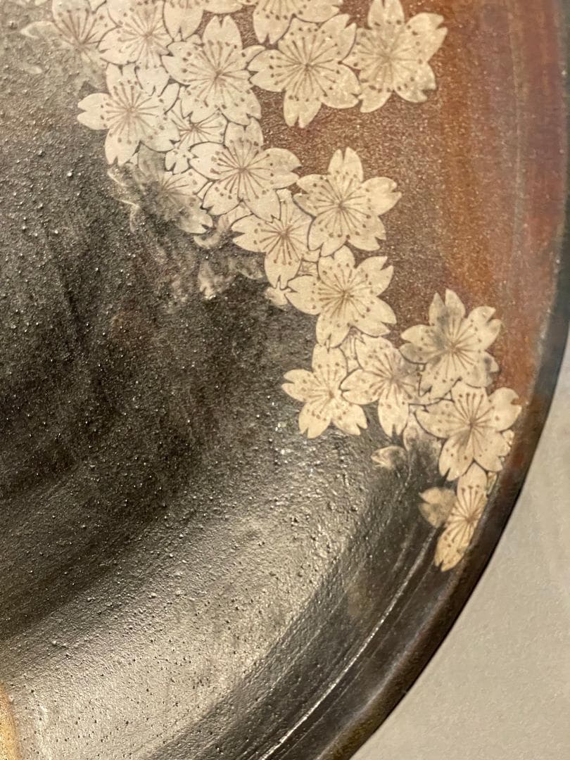 九谷焼　谷敷正人作　陶額雪月花『花』飾絵皿　飾皿　陶板画　額装