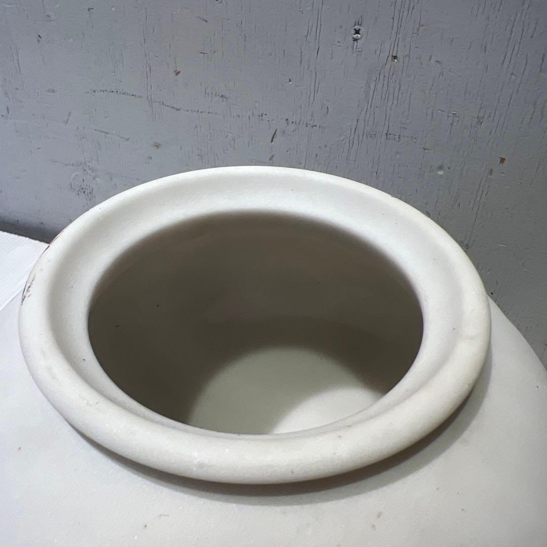 白　大理石　ドラゴン　彫刻　オブジェ　花器　壺　インテリア　希少