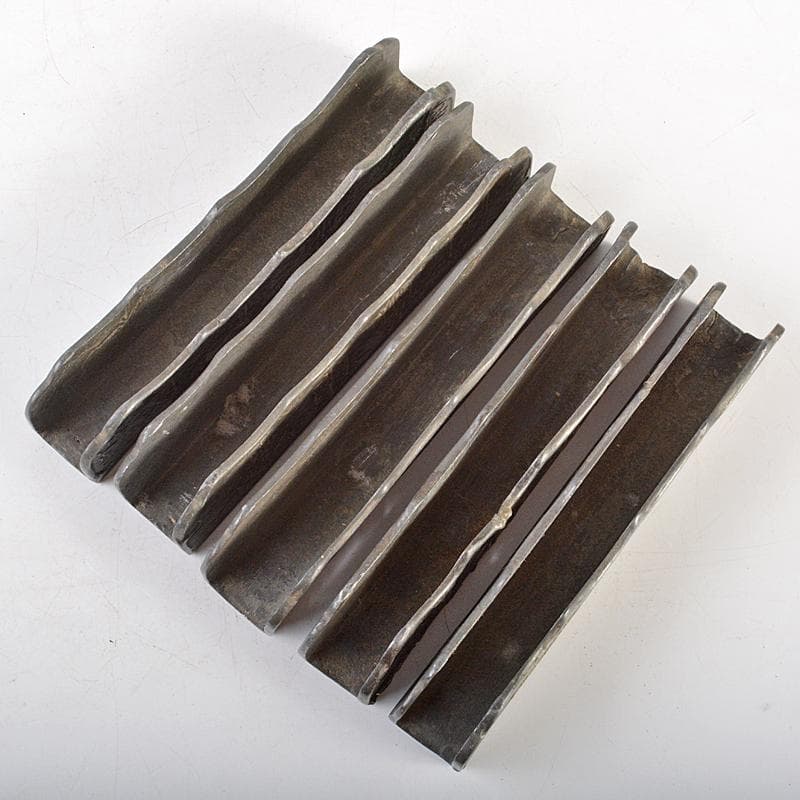 中国　古錫　漢詩刻　屏風鎮　大冠鎮一枚　小冠鎮五枚　時代箱二箱　M　R7224B