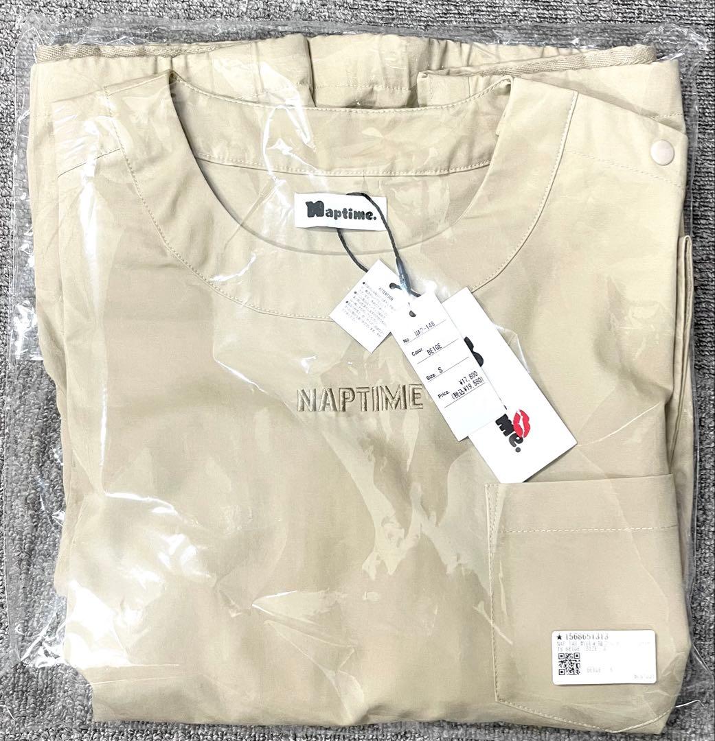 Naptime 刺繍半袖プルオーバーシャツ ベージュ