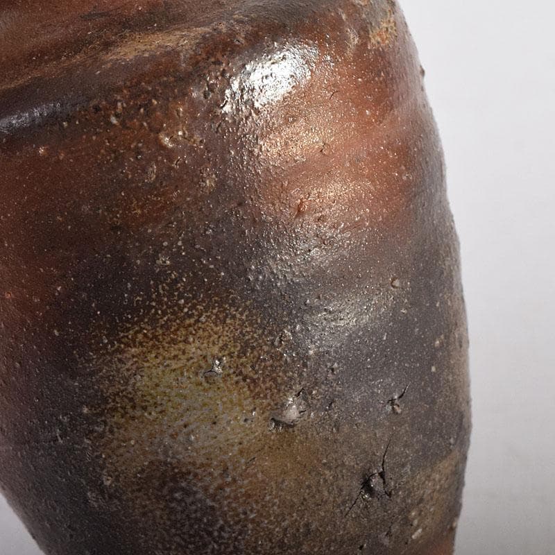 茶道具　備前焼　小西陶古作　茶入　仕覆付　共箱　V　7998