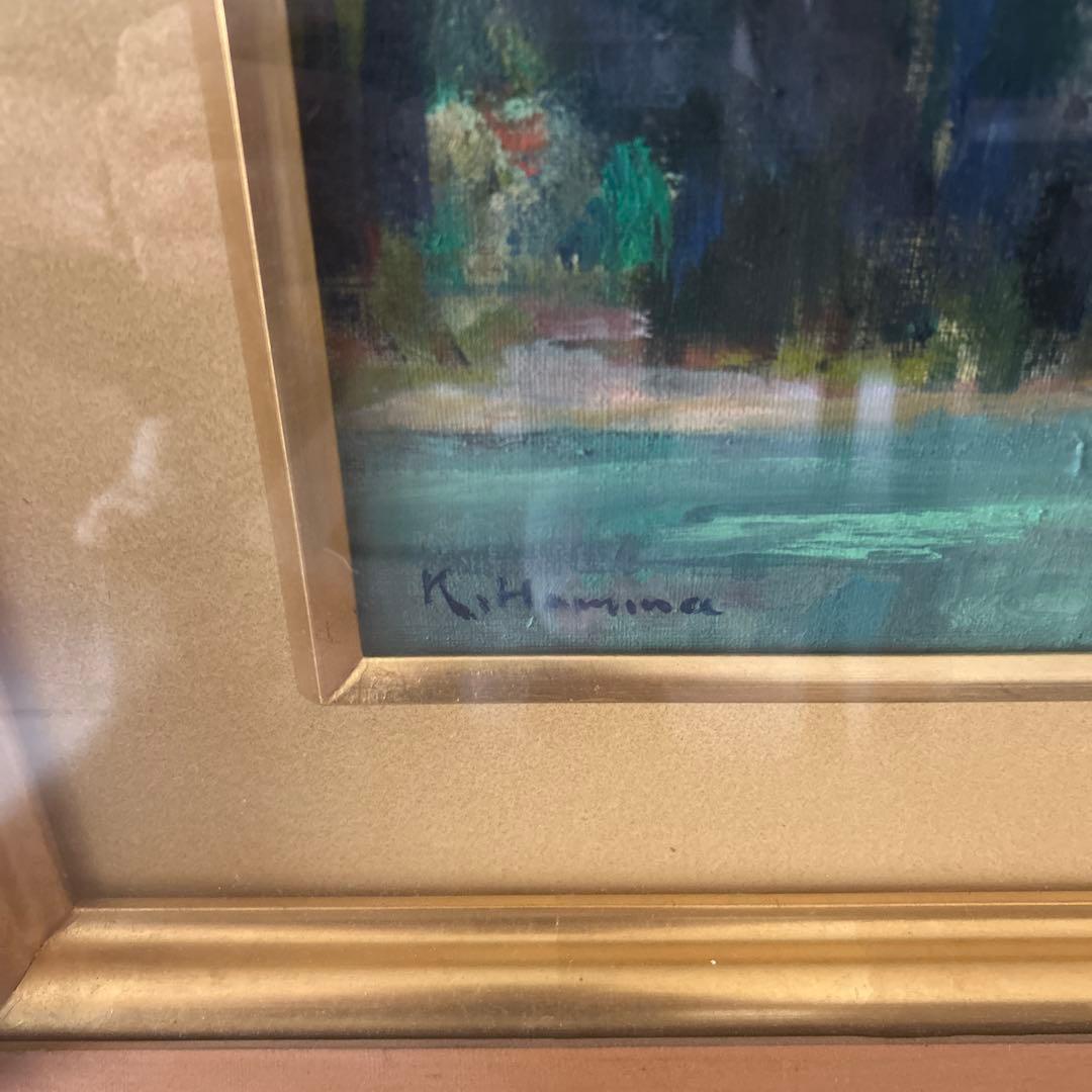 油彩画 山景色 Kikamina 作