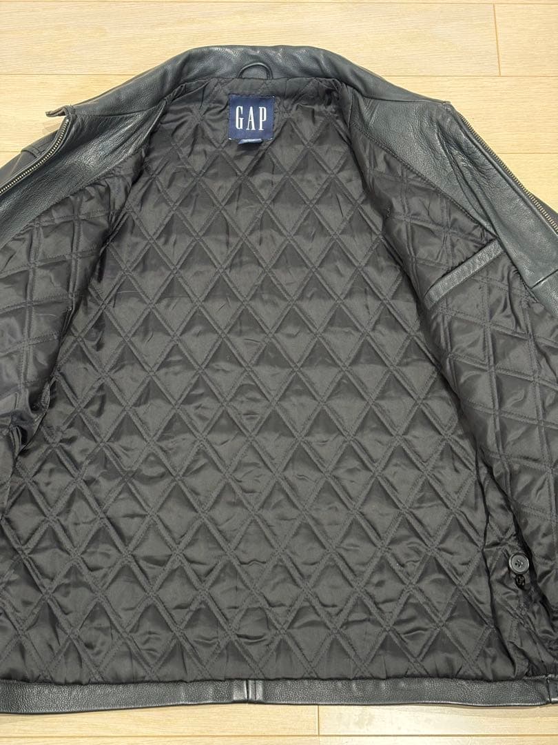 90s OLD GAP LEATHER BLOUSON JACKET S 中綿