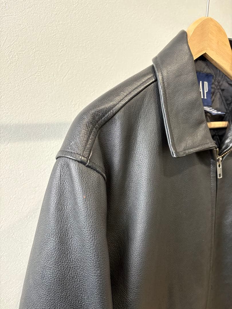 90s OLD GAP LEATHER BLOUSON JACKET S 中綿