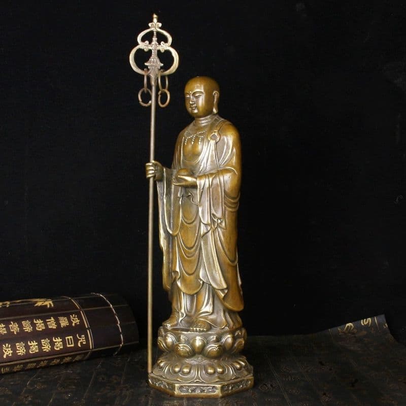 地蔵 菩薩 観音 銅製 仏像 彫刻 仏堂 置物 開運 風水