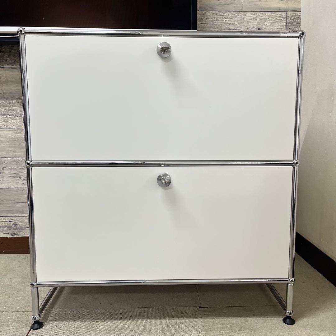 ★カルピス ★USMハラー １列３段 鍵付キャビDD/DD 色：白