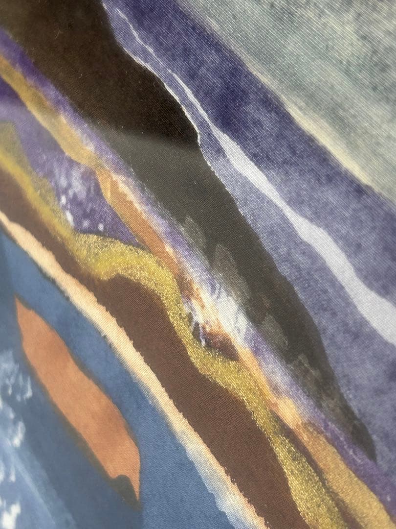 「浮かぶ島」　安達雅一　富士山　絵画　日本画　染色 工芸 作家