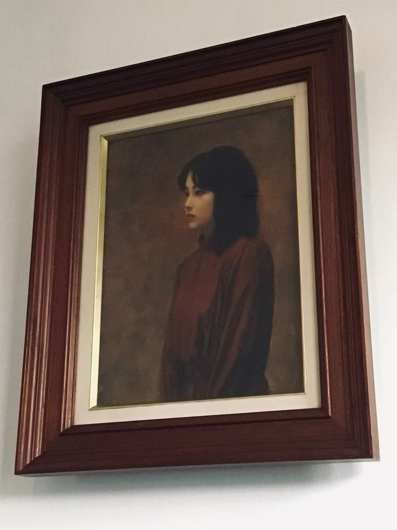 ◉真作保証◉一枚の繪◉洋画家 石村勝宣◉F4油彩 美人画◉リアリズム◉額装◉写実