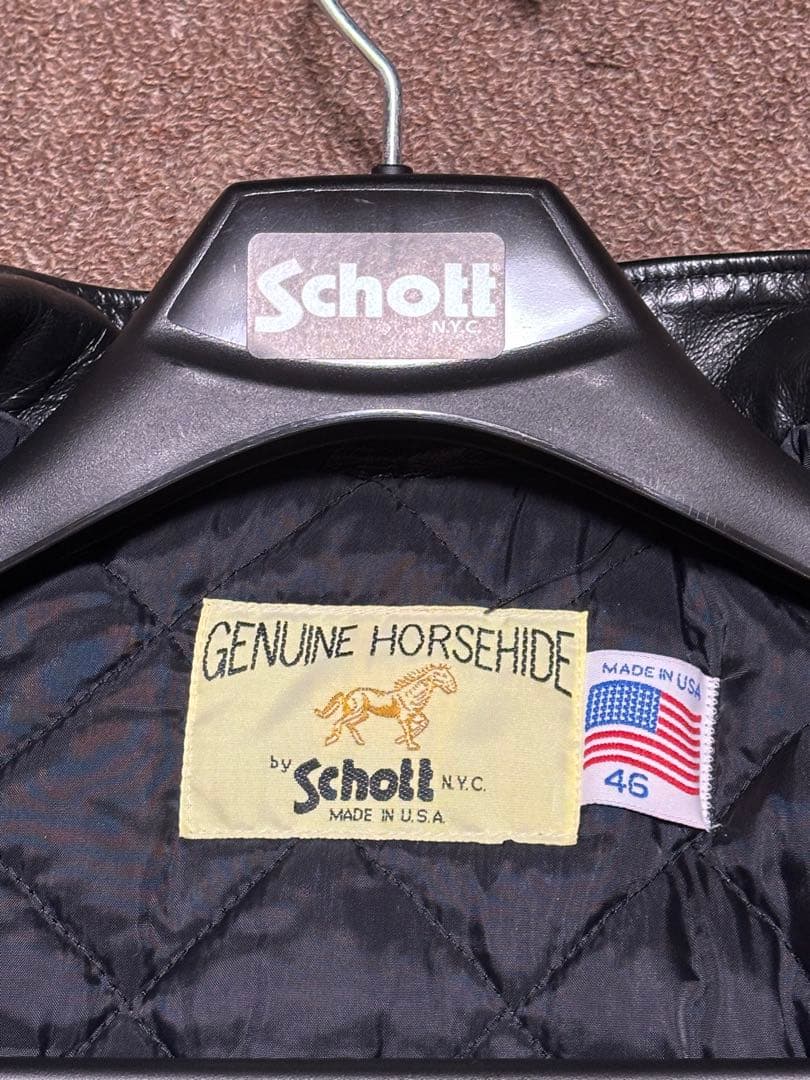 極美品✨schott シングルライダース ホースハイド 46