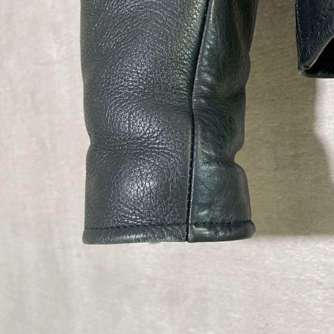 FREEDOM　牛革　シングルライダースジャケット　黒　サイズ32(S-SS)