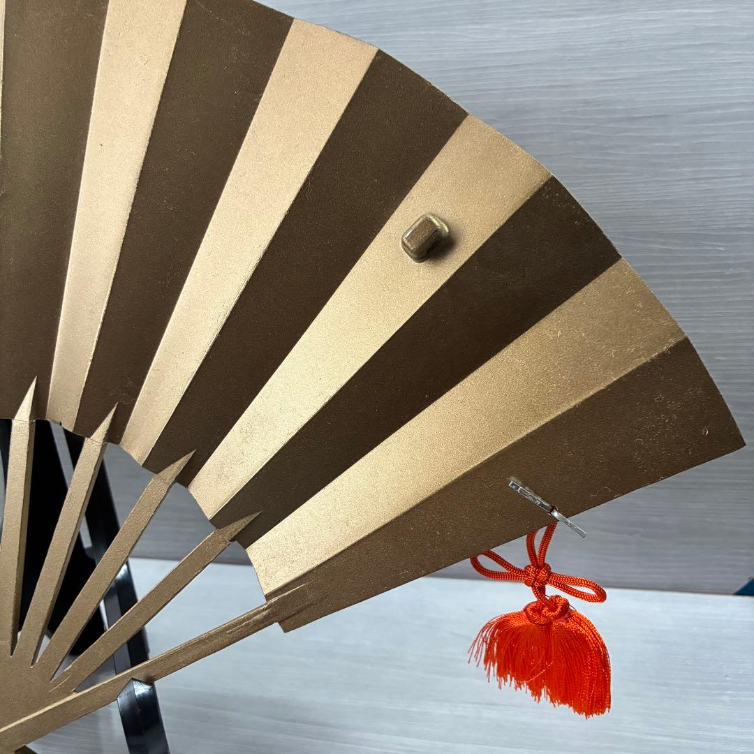 扇面　鳳凰　金属工芸　ヴィンテージ　工芸品　骨董品　飾扇