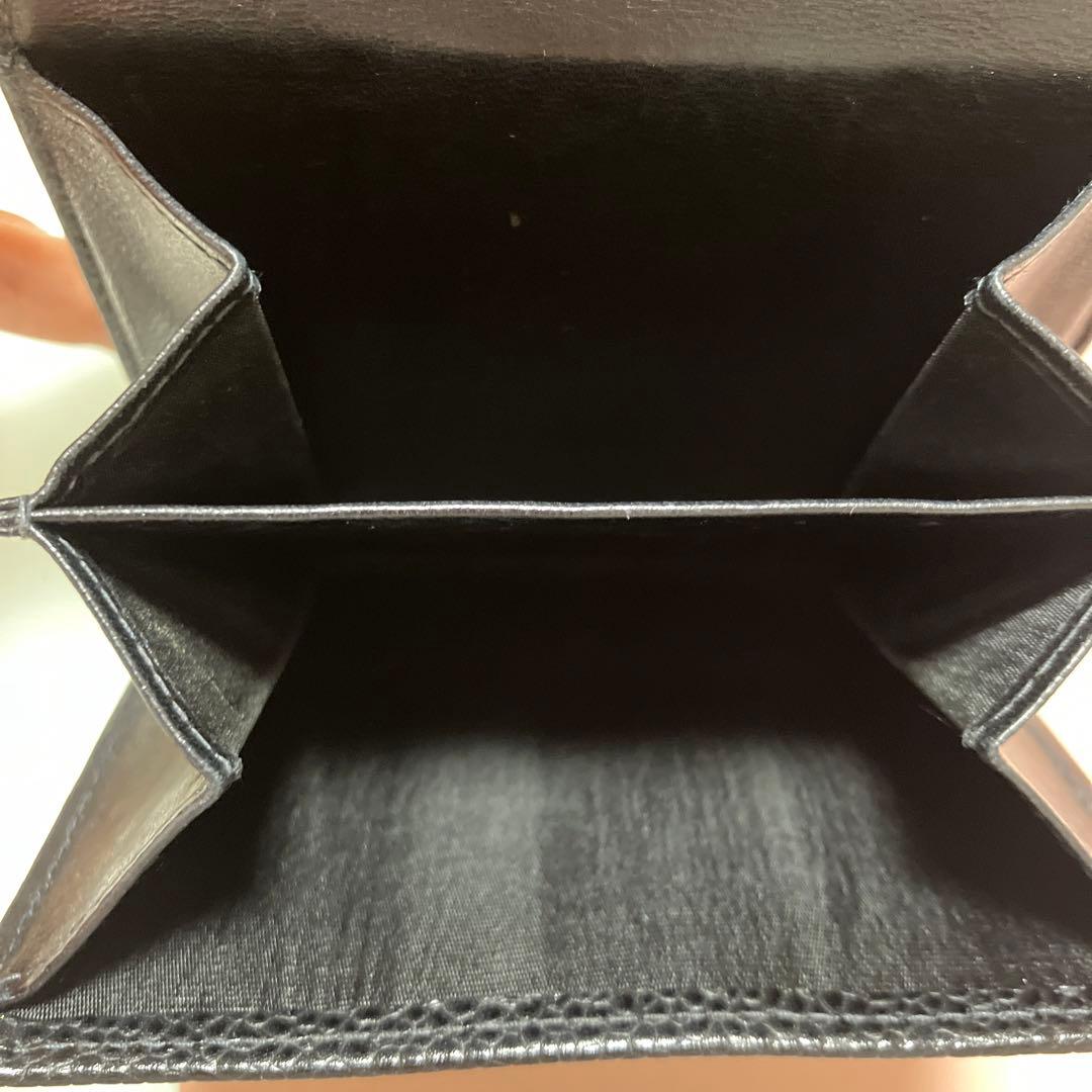 12/25迄価格CHANEL キャビアスキン三つ折り財布 ブラック