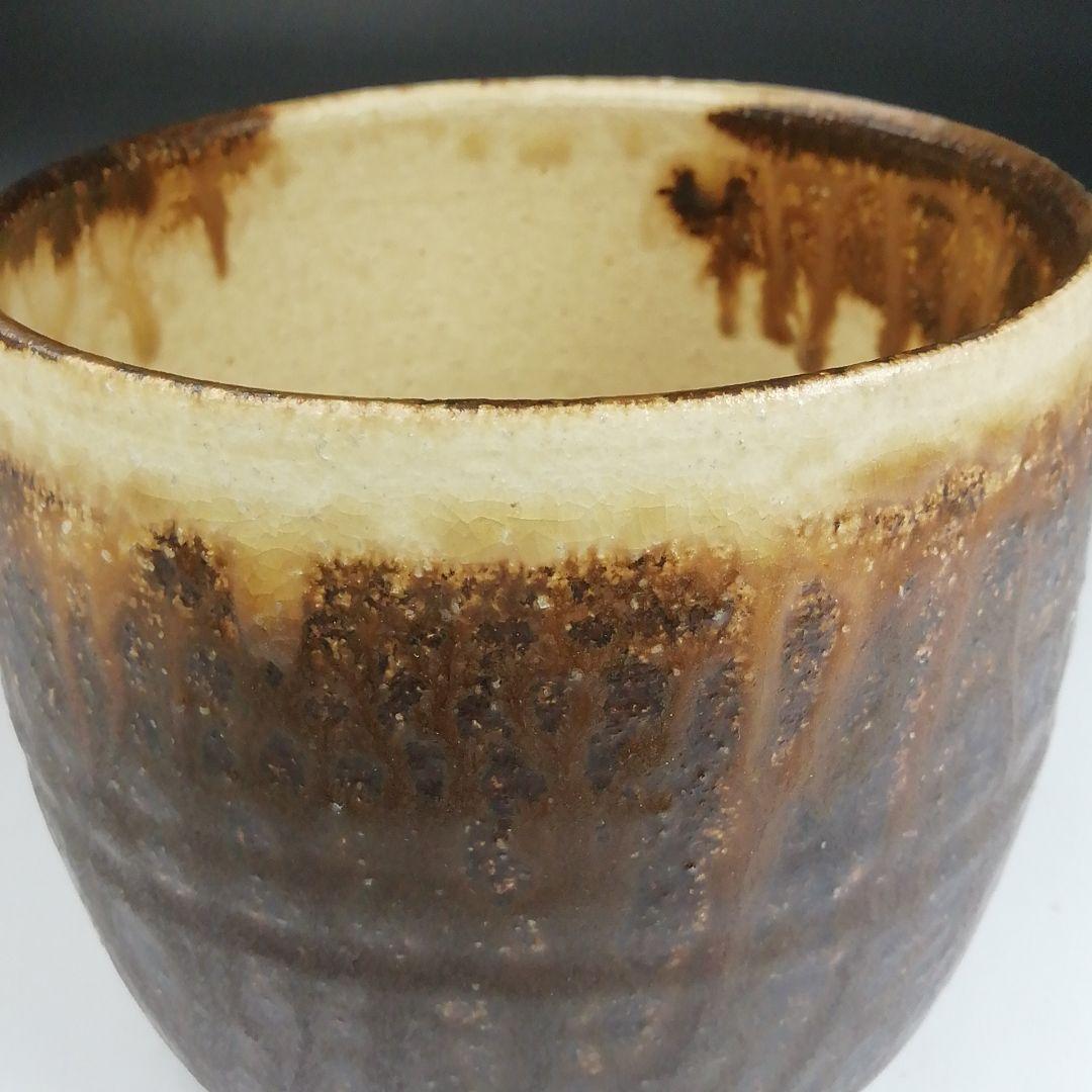 Ｓ９１１　茶碗　『鉄刷毛目　筒茶碗』『叶光夫 造』　共箱　抹茶碗　茶道具