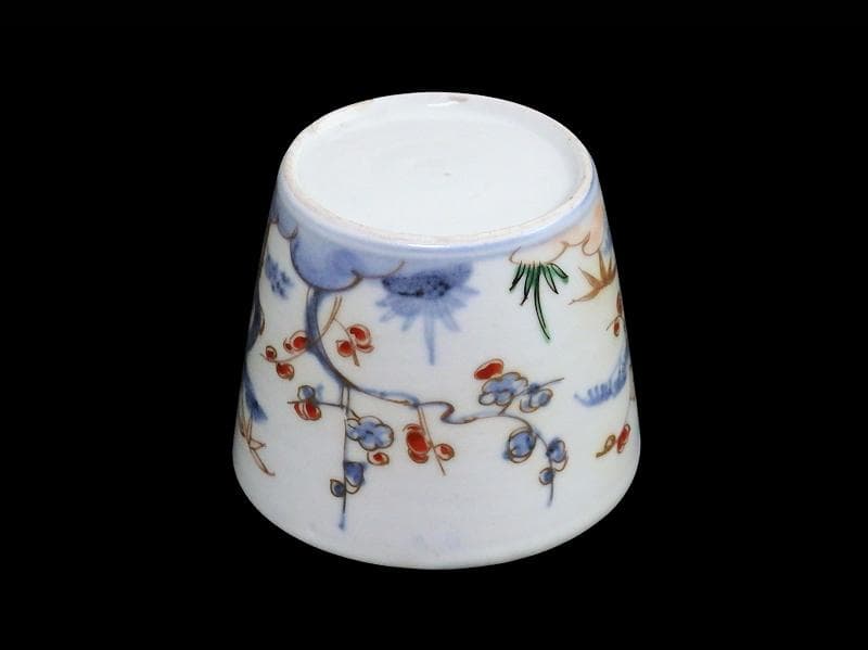 古伊万里　染錦　松竹梅の図　蕎麦猪口　 575AS-CUl