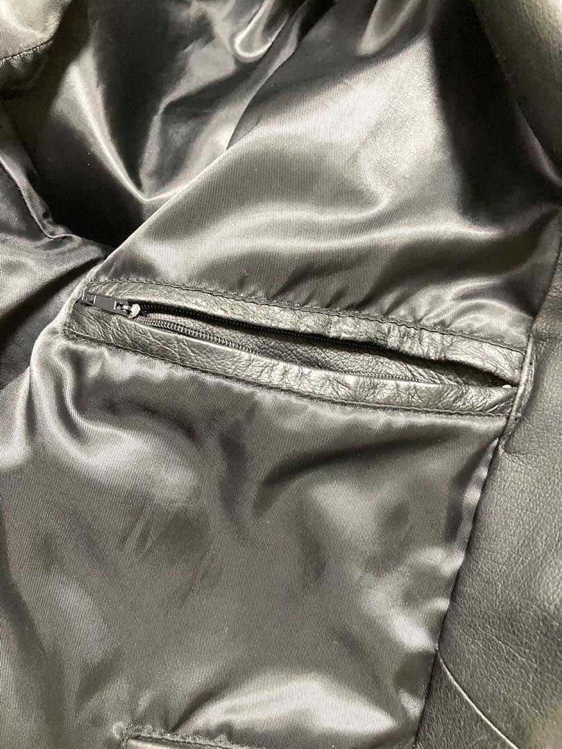 本革レザージャケット 3つボタン ノッチ衿 メンズ シングルジャケット