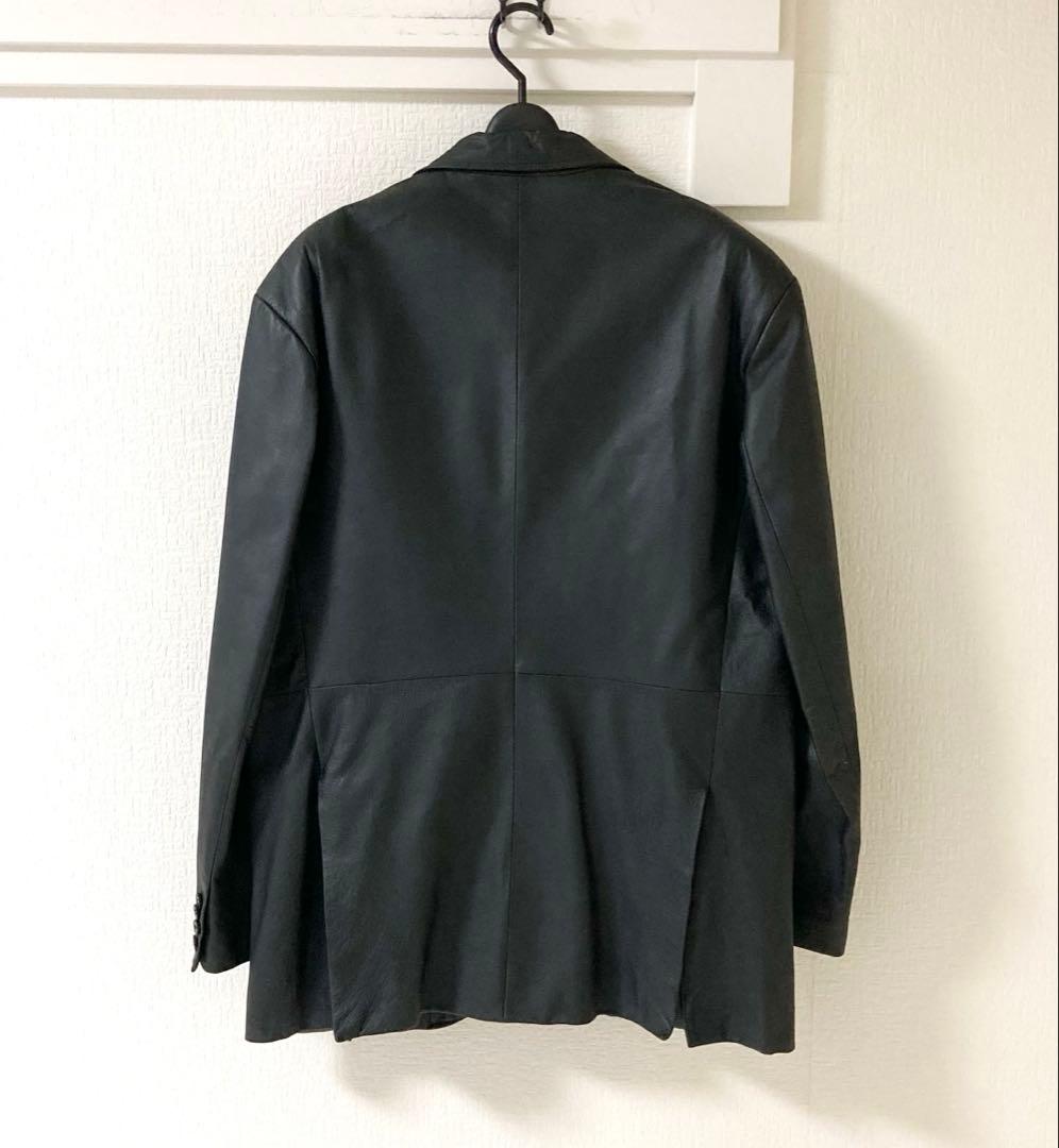 本革レザージャケット 3つボタン ノッチ衿 メンズ シングルジャケット