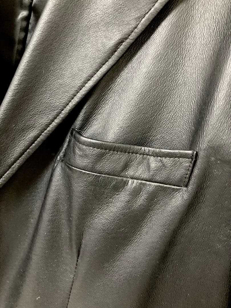 本革レザージャケット 3つボタン ノッチ衿 メンズ シングルジャケット