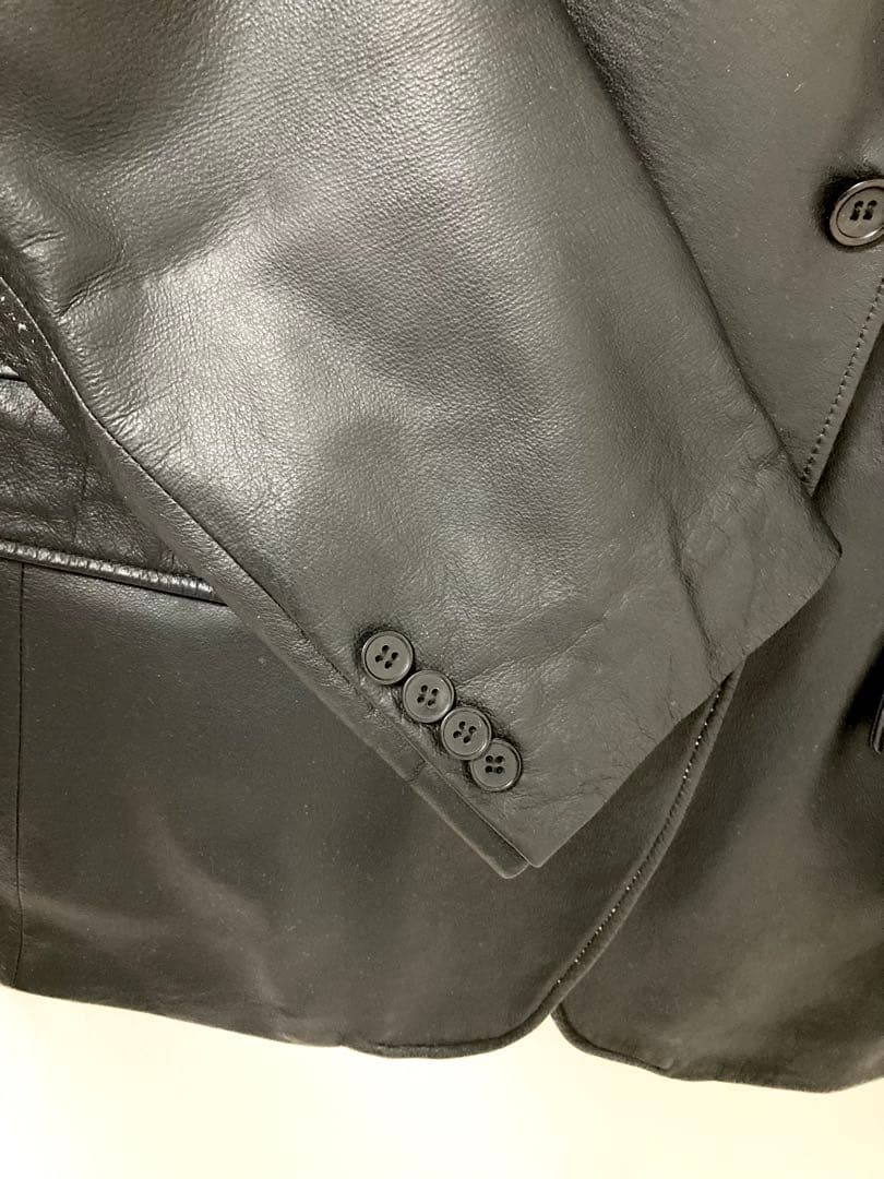 本革レザージャケット 3つボタン ノッチ衿 メンズ シングルジャケット