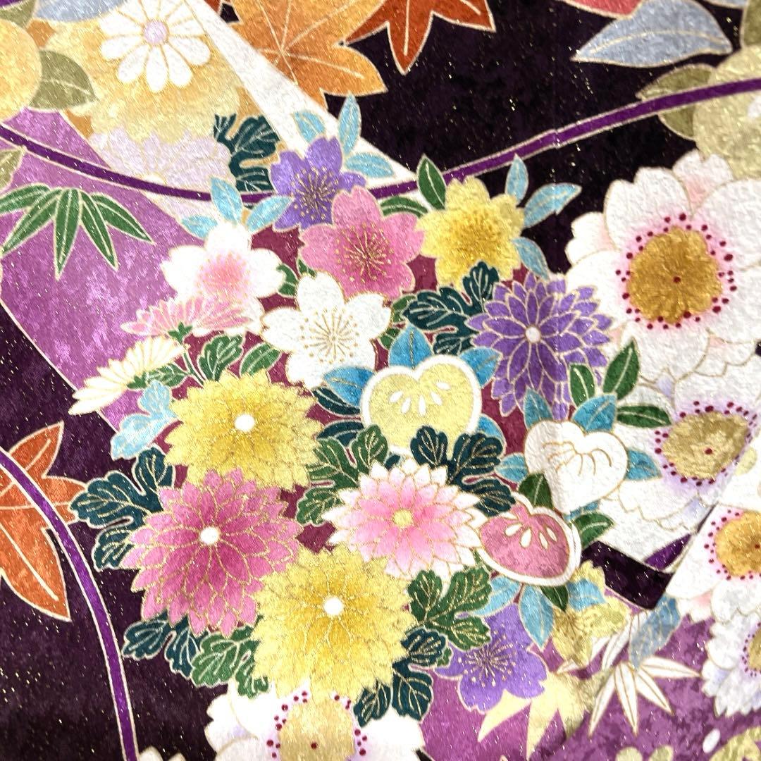振袖　金駒刺繍　金通し　金彩　熨斗　八重桜　牡丹　成人式　着物　101b d