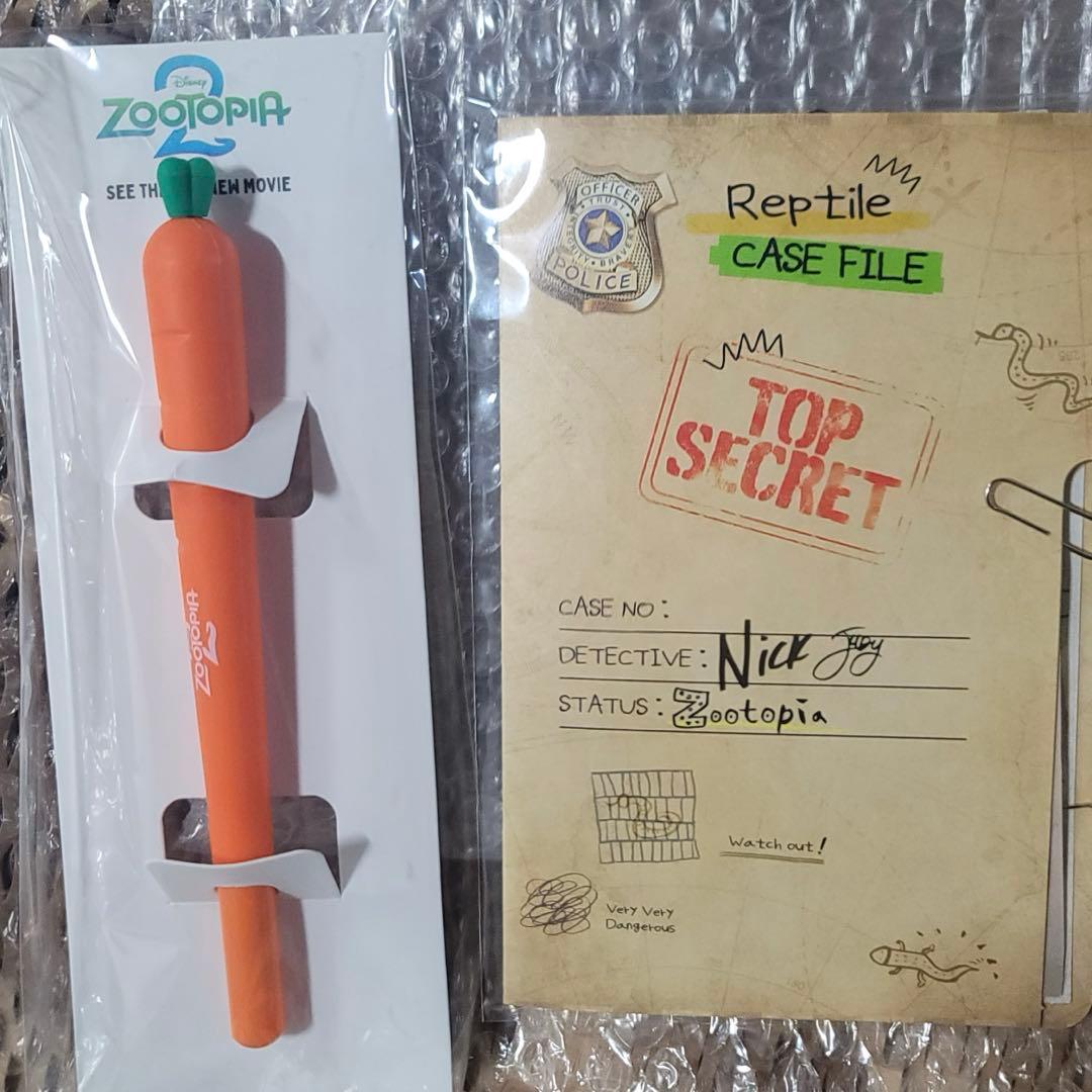 ズートピア 2 韓国　公式品　映画　特典　 ボールペン　事件ファイル　セット