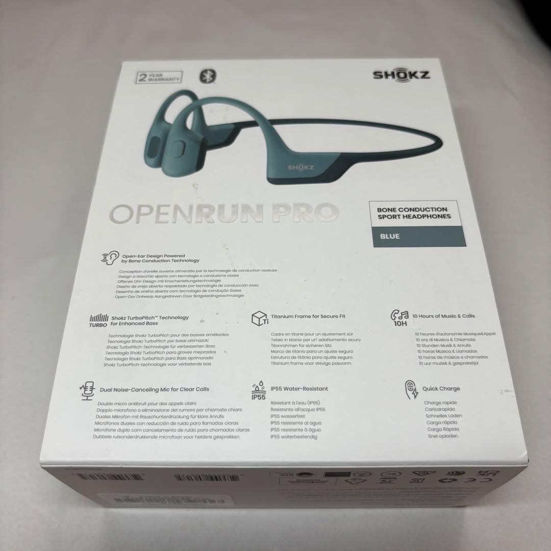 【Shokz】 OPENRUN PRO (骨伝導イヤホン) ブルー