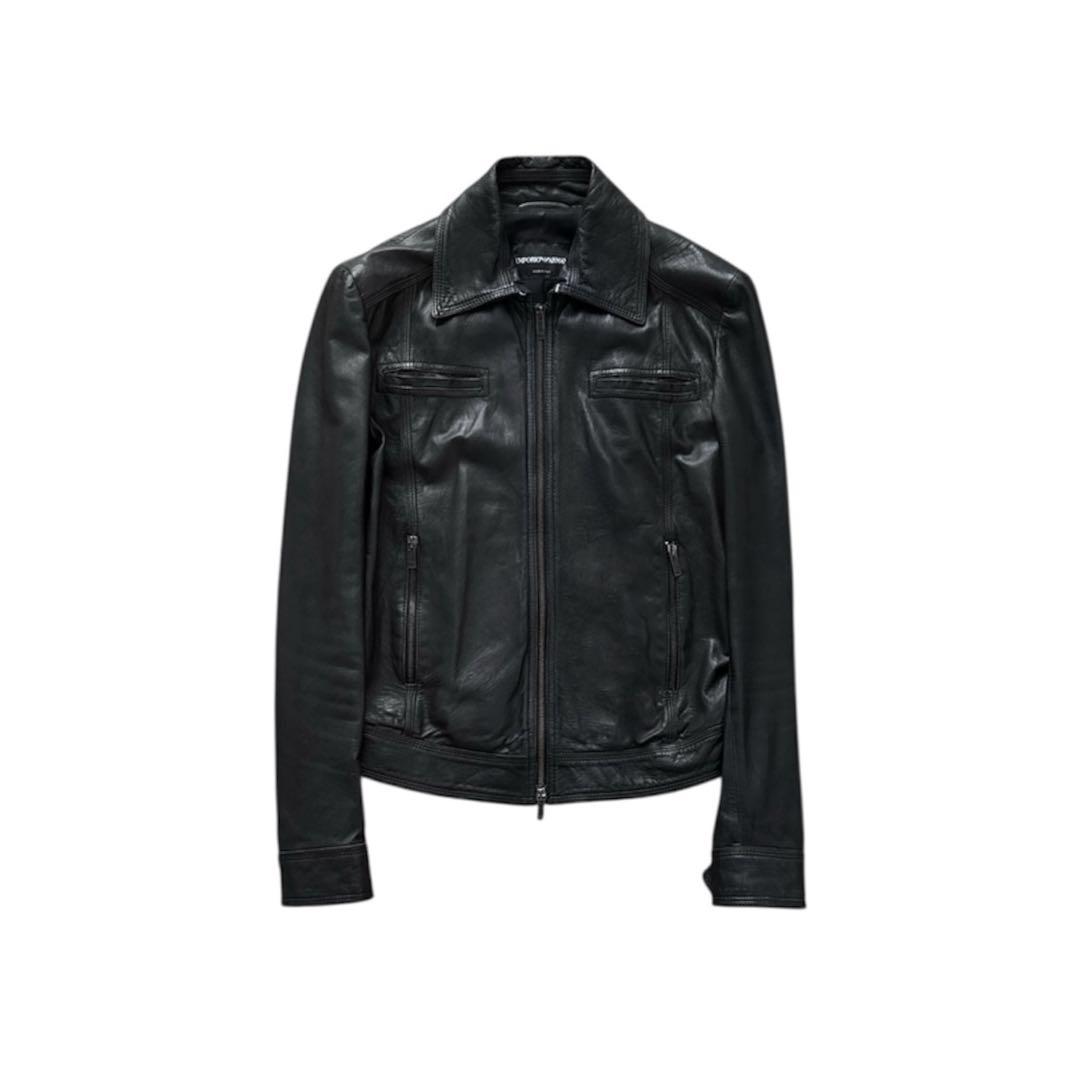ジャケット・アウター emporio armani lamb leather jacket