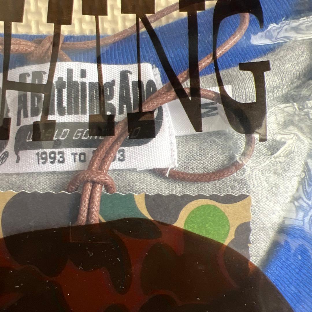 A BATHING APE ×忍者ハットリくんTシャツ グレー/ブルー　Mサイズ