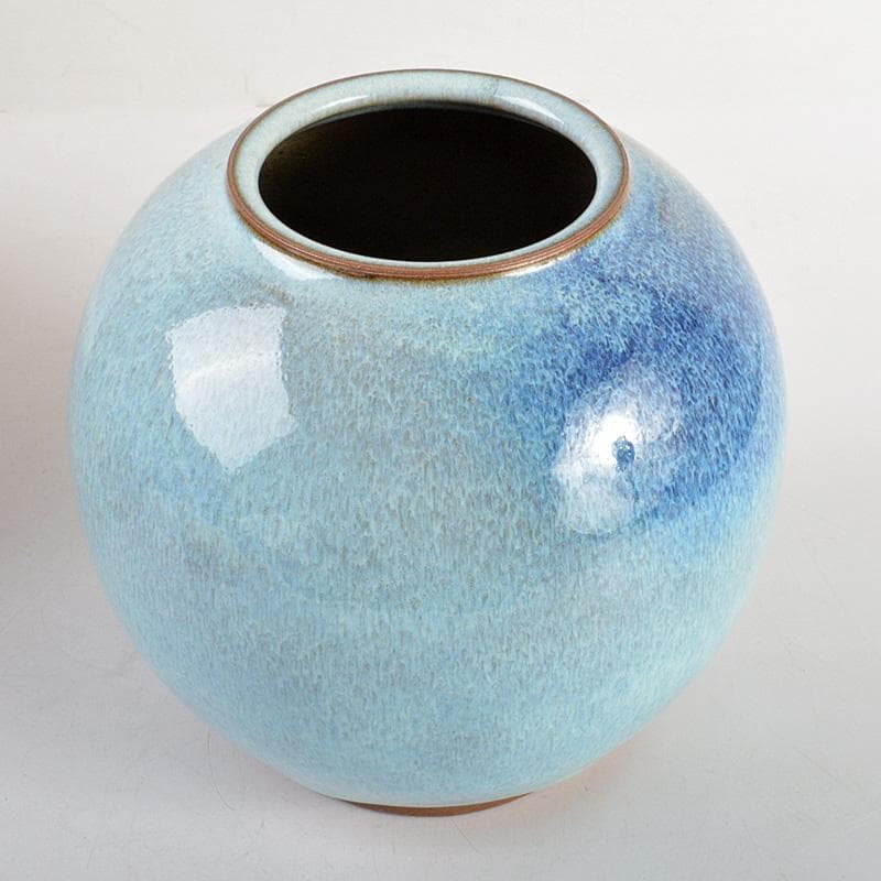 京焼　清水焼　八木一艸作　均窯　花壺　共箱　C　6283C