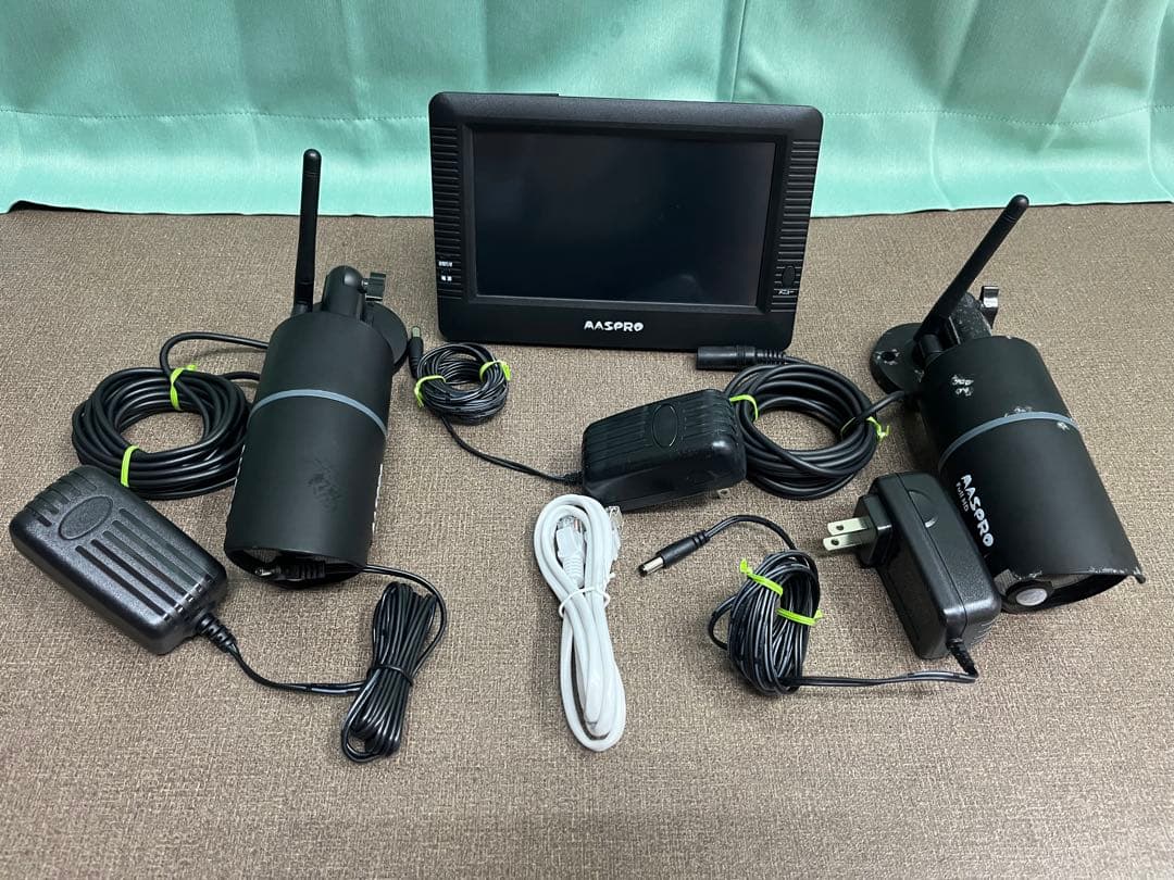 MASPRO ワイヤレスモニターとカメラ2台セット WMC7M2