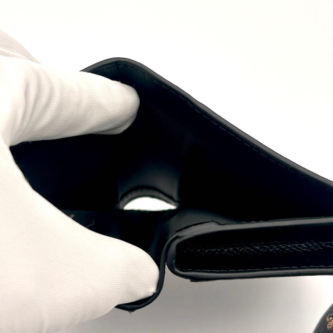 ✨極美品✨ COACH コーチ 二つ折り財布 ブラック レザー