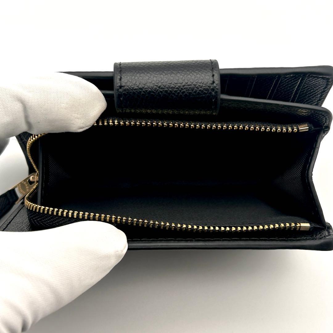 ✨極美品✨ COACH コーチ 二つ折り財布 ブラック レザー