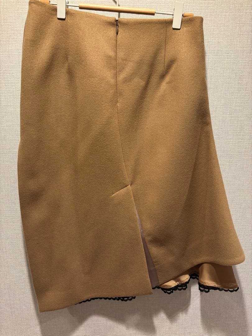 新品未使用Sacai ウール メルトン レース ドッキング スカート