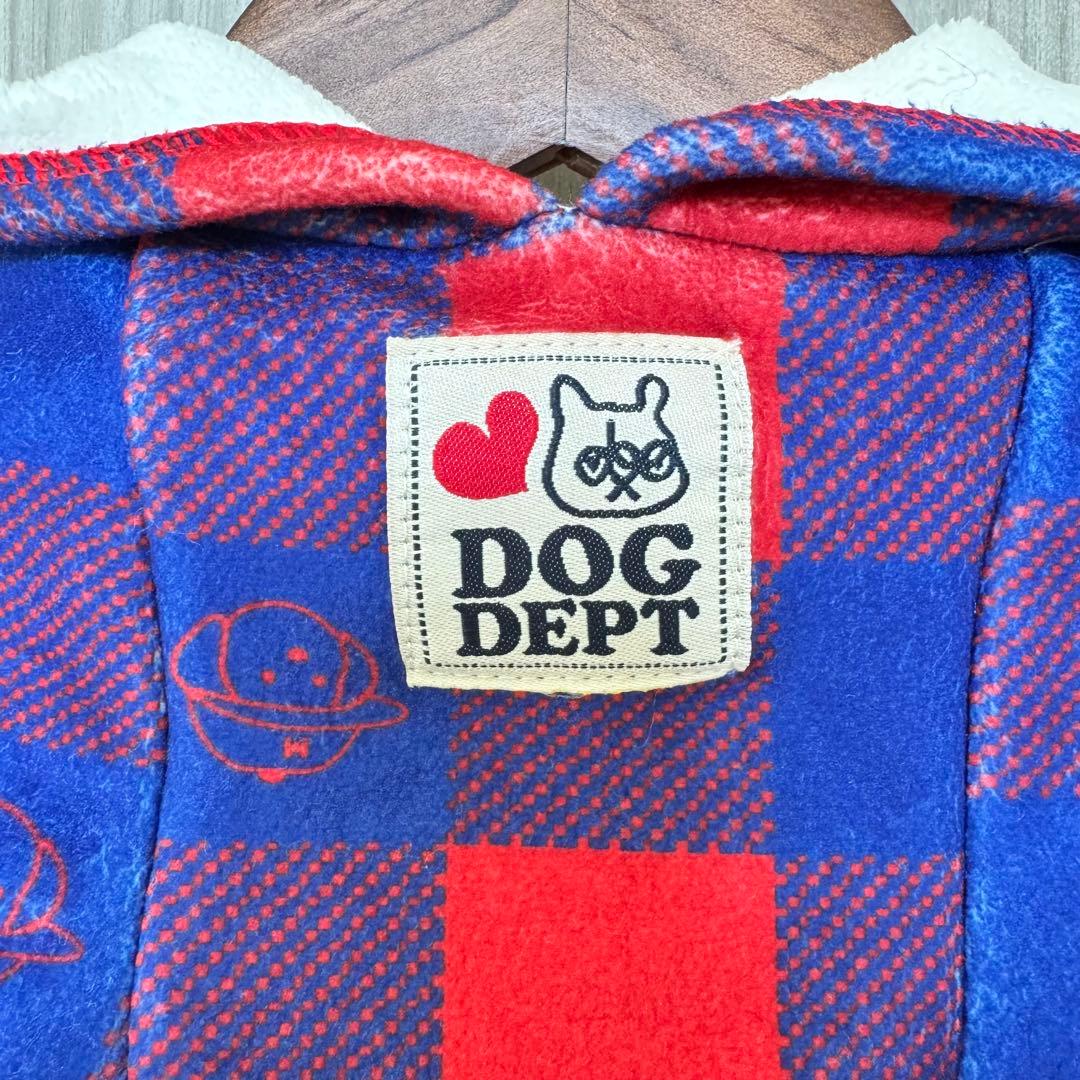 Dog Dept カフェマート＋ストレッチフリースチェックロンパース　Mサイズ