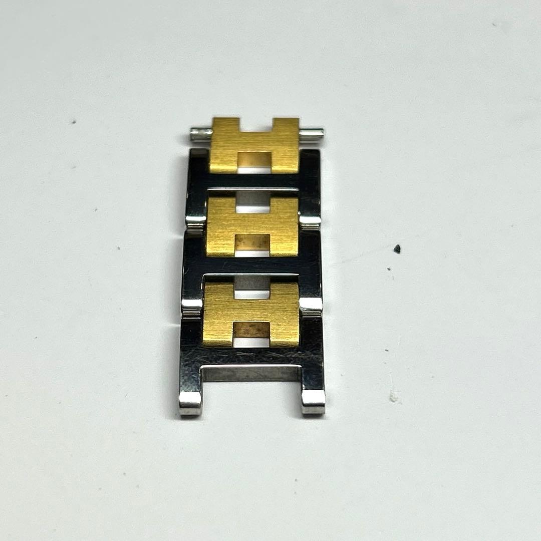 エルメス クリッパー腕時計白/金コンビ　女性用バント調整駒3個分