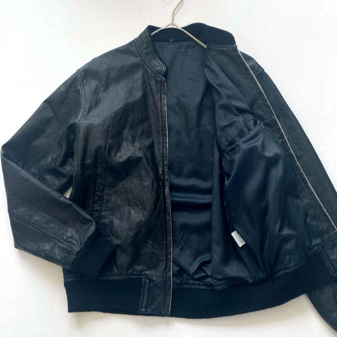【hitsuji3】レザージャケット ライダース 黒 L 牛革 日本製