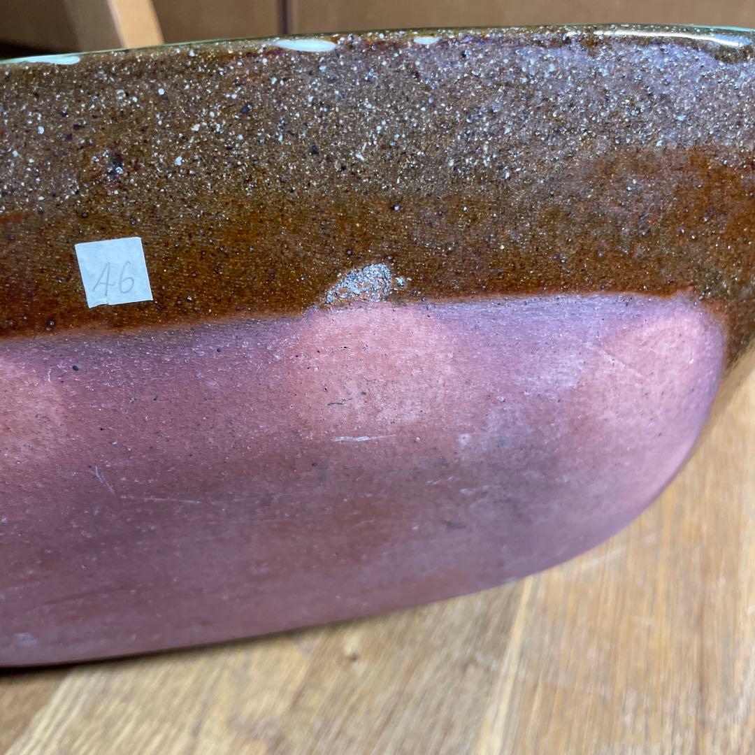 布志名焼　スリップウェア　長皿　箱なし