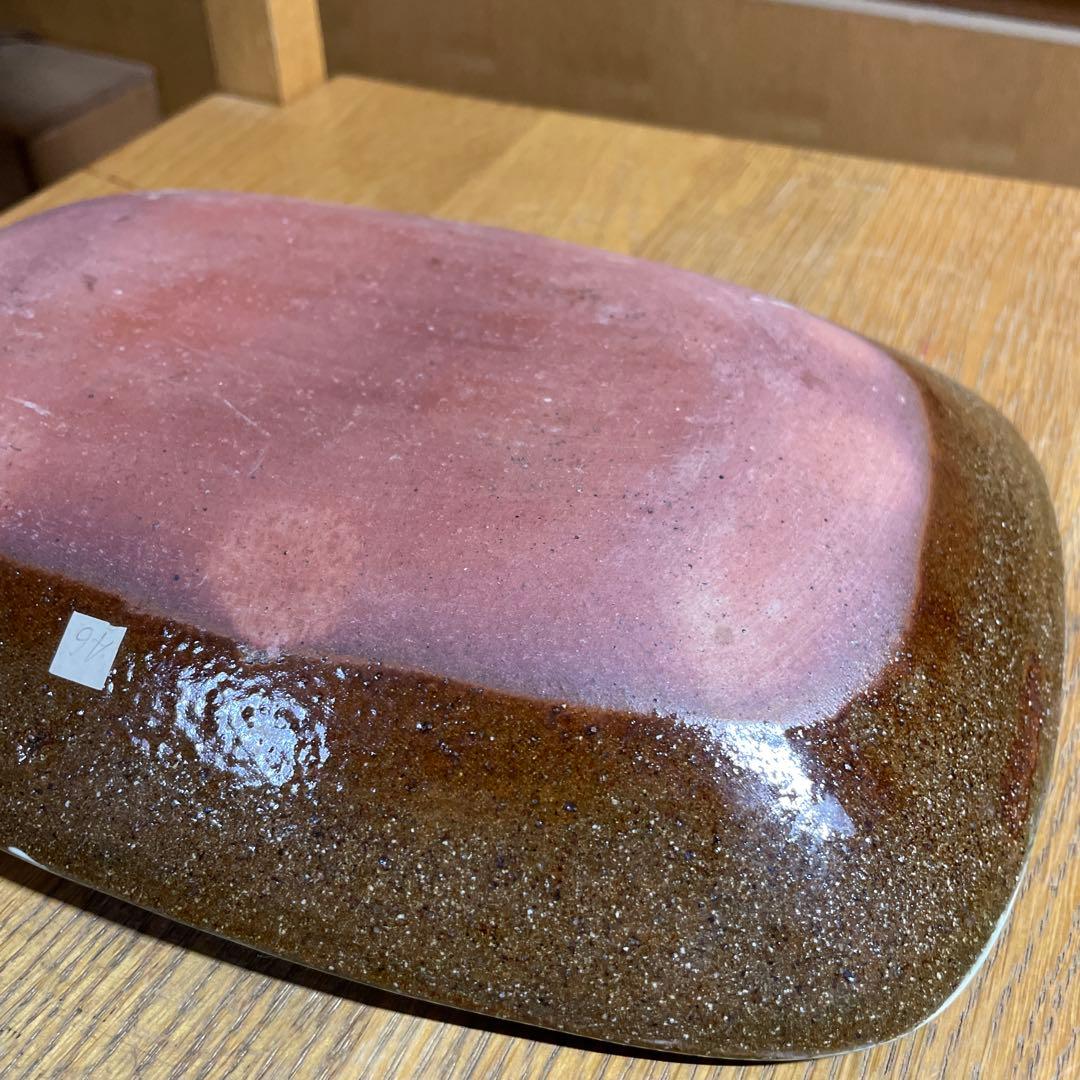 布志名焼　スリップウェア　長皿　箱なし