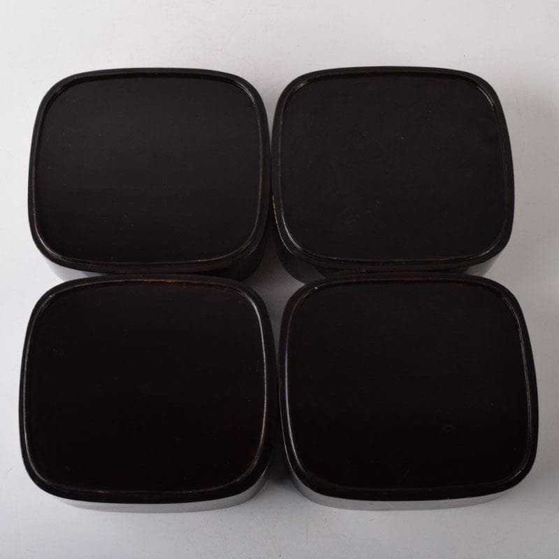 輪島塗　漆塗　草蒔絵　四段重箱　時代箱付　C　7535