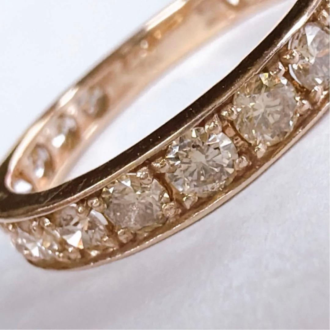 【1217】 K18PG 天然ダイヤモンド 1ct エタニティ 11.5〜12号