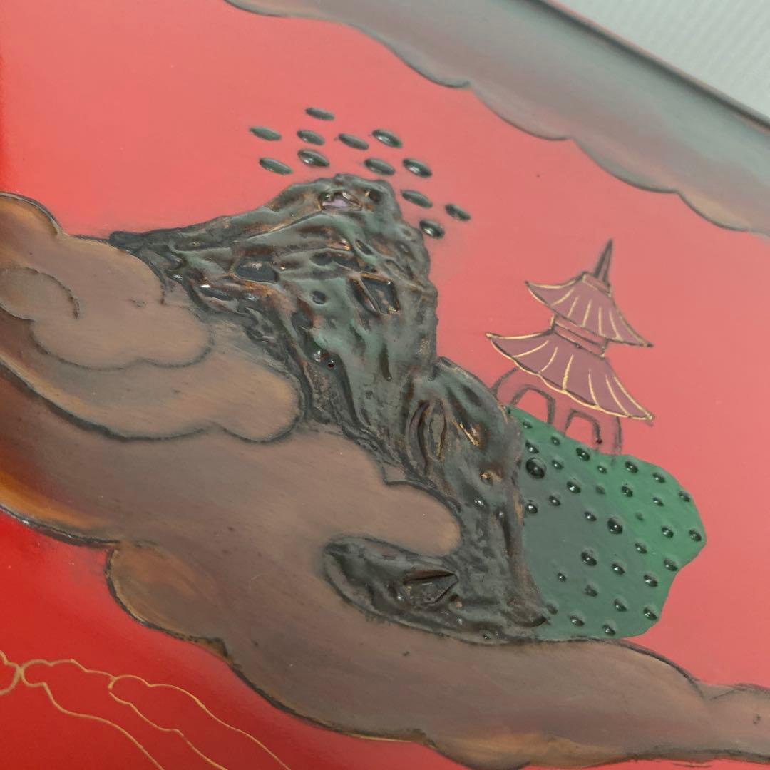 木製錆絵模様台　　　未使用