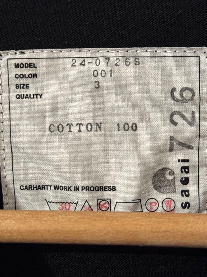 Sacai x Carhartt WIP L/S T-Shirt 長袖　サイズ3