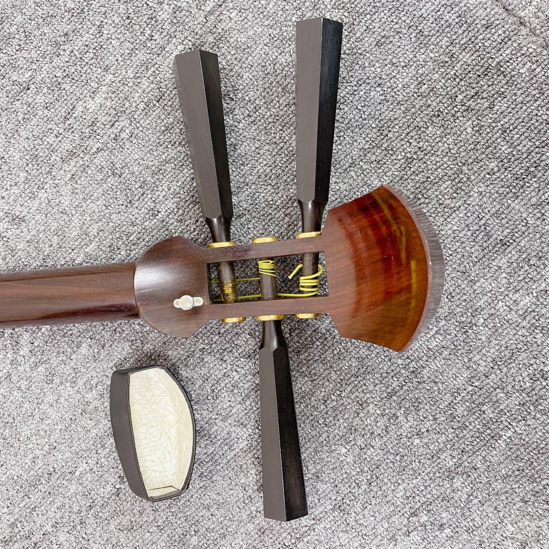 津軽三味線 紅木 太棹 東さわり 二本溝 子持ち綾杉胴 和楽器