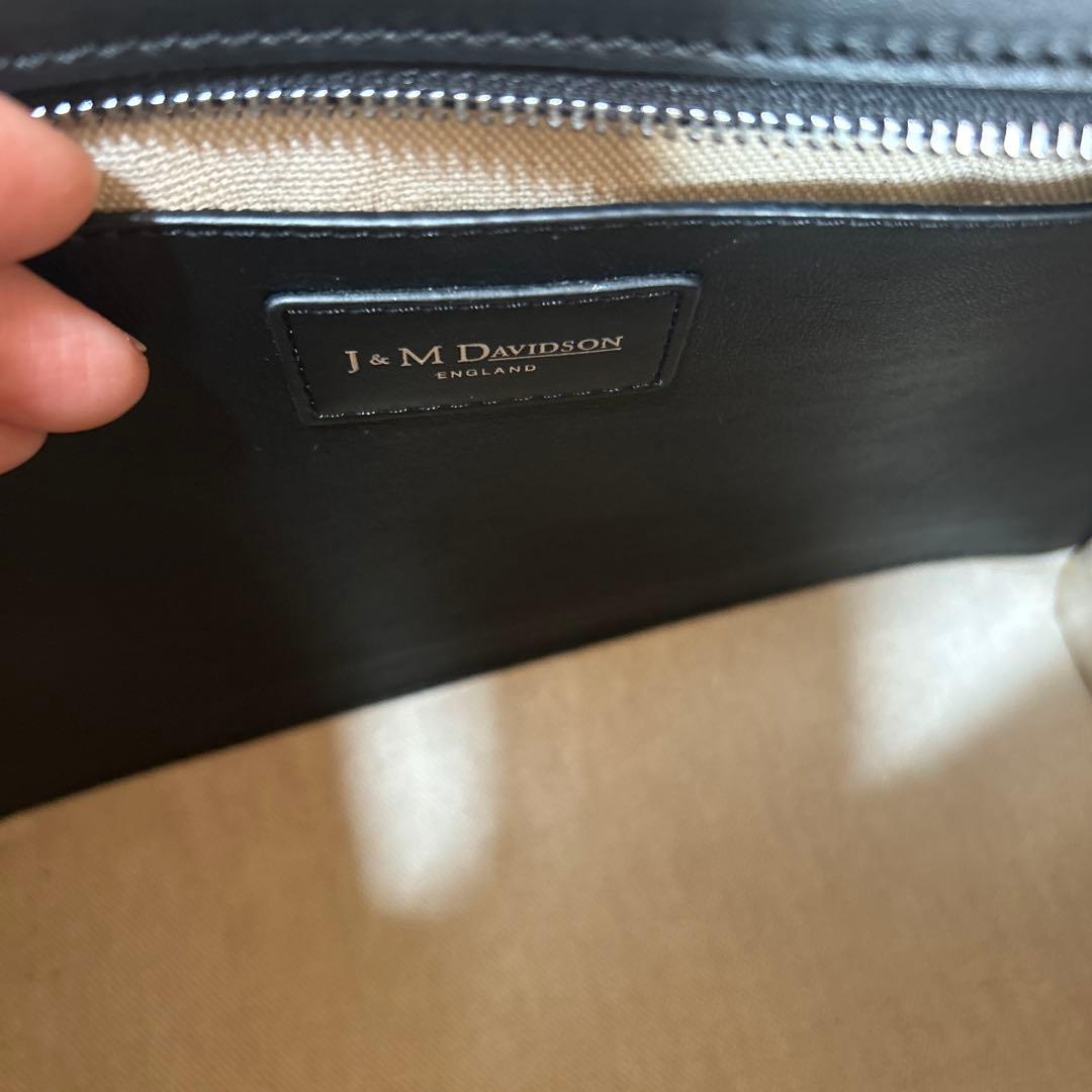 超美品 J&M DAVIDSON ブラックレザーショルダーバッグ