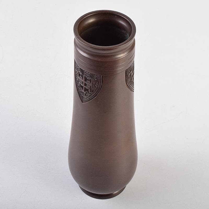 茶道具　釜師　角谷與兵衛造　唐銅柄杓立　共箱　C　R9238