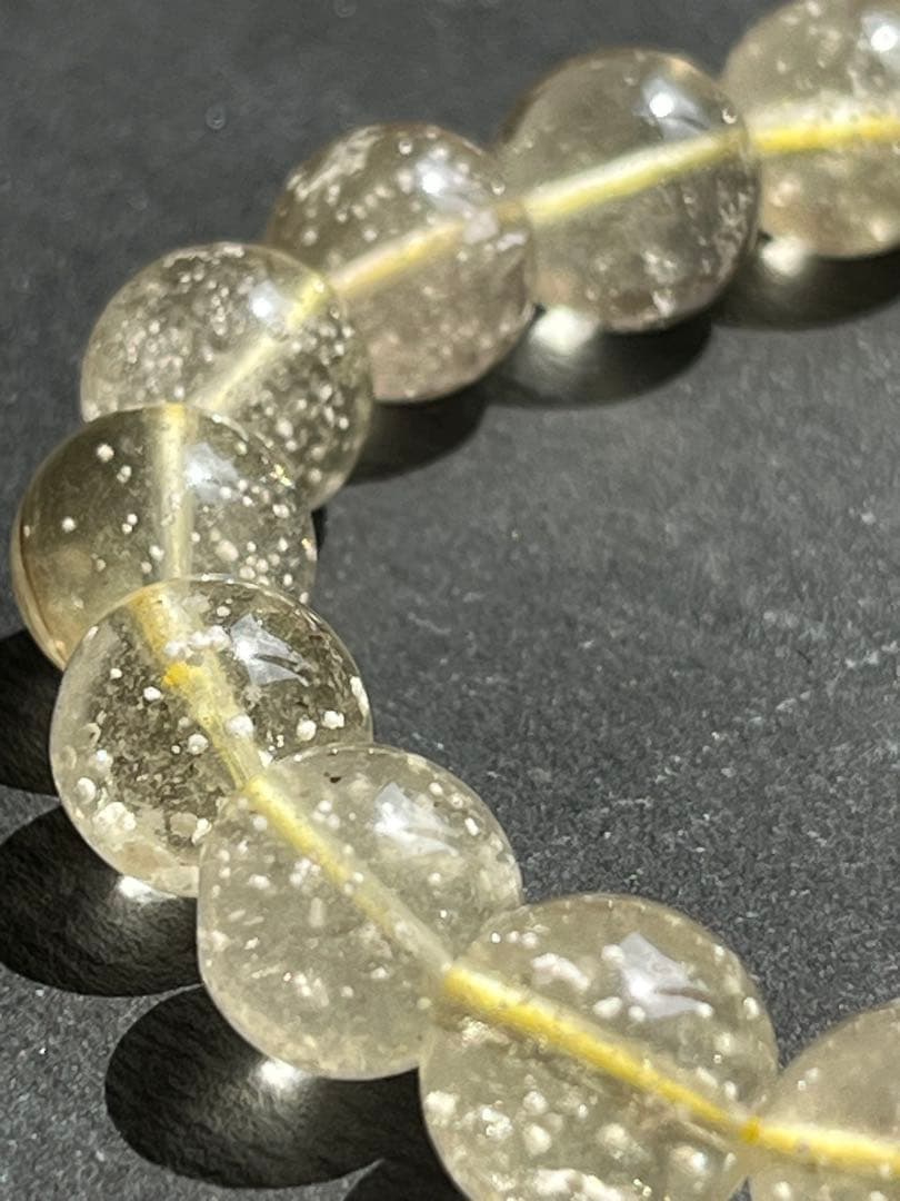 鑑別書付き　リビアングラス　10.4〜10.7㎜　ブレスレット　　№5