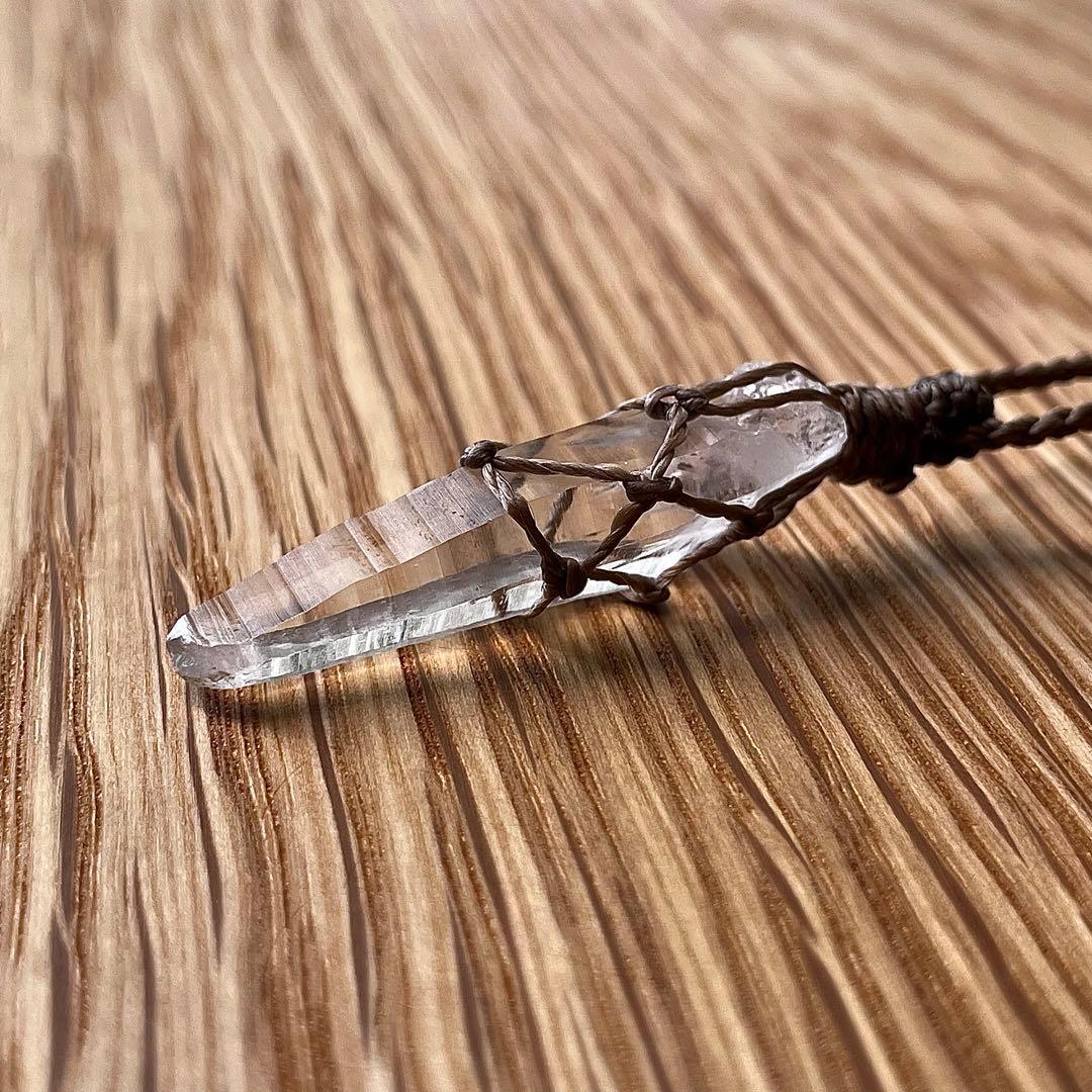 ヒマラヤ水晶 ＊ マクラメペンダント ネックレス 43