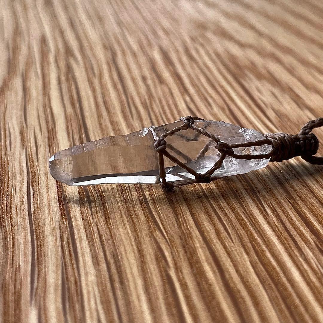 ヒマラヤ水晶 ＊ マクラメペンダント ネックレス 43