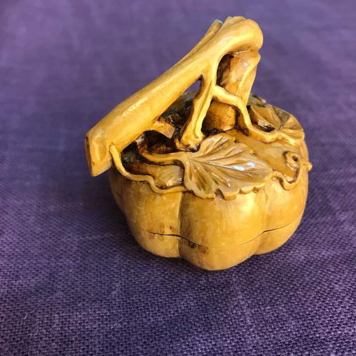 香合 木彫り  骨董  アンティーク 小物入れ