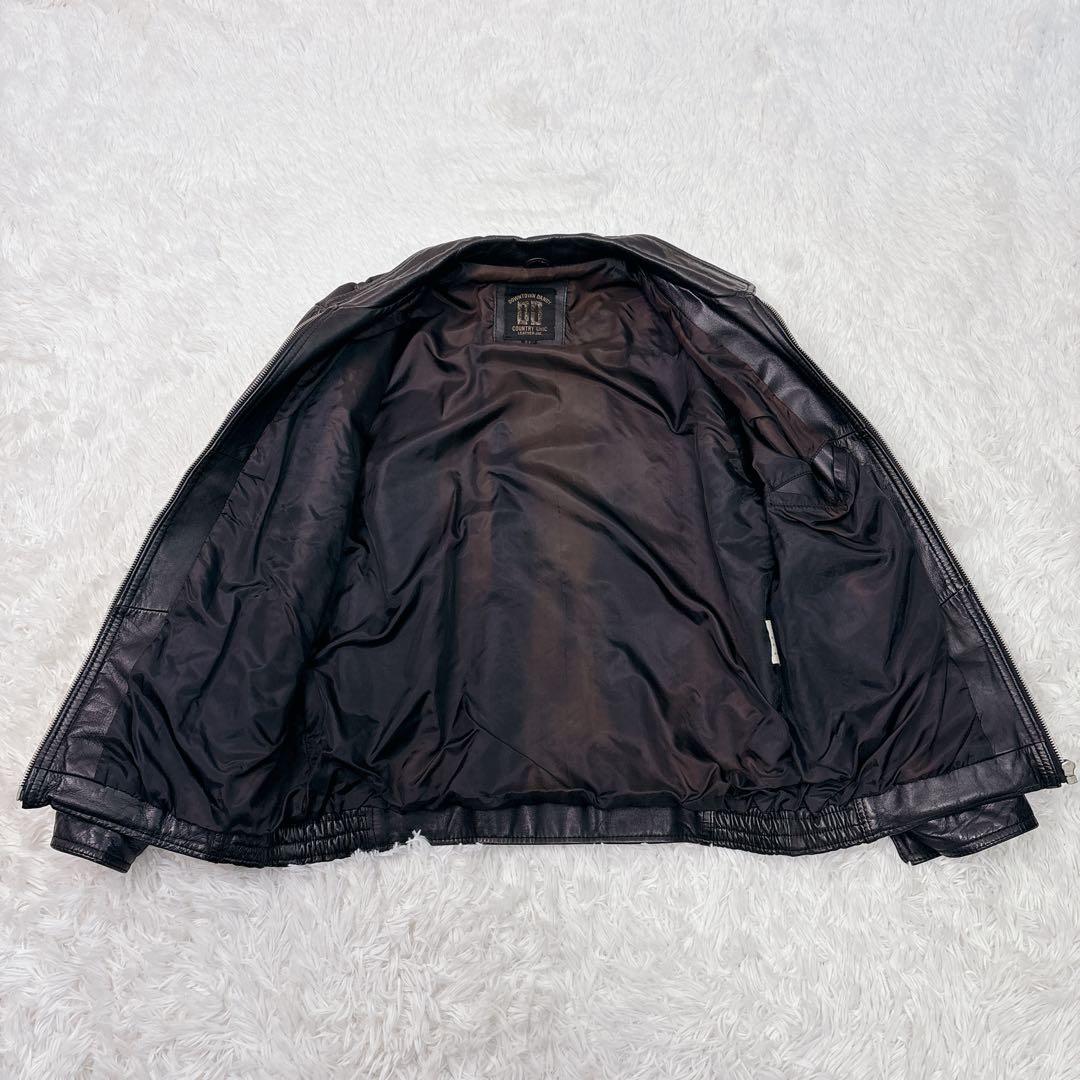 レザージャケット ライダース　牛革 黒 y2k 00s ラムレザー　アメカジ